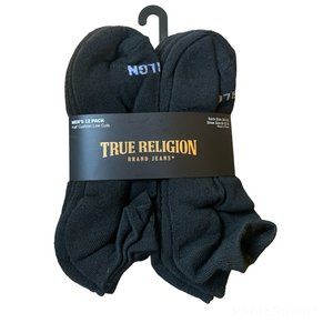 True Religion Men’s 12 packs Half Cushion Low Cuts Color Black